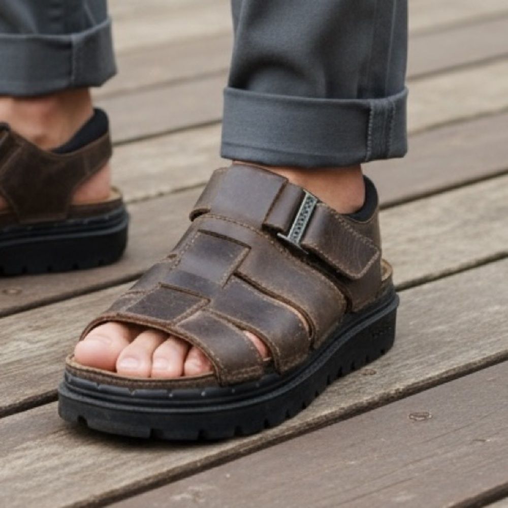 Skechers Vintage 90’s Y2K Platform Chunky Gaucho Leather 6734 Fisherman Sandals